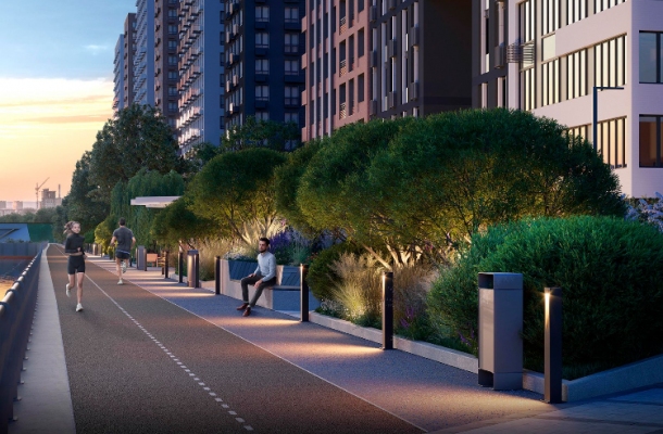 В районе Филевский Парк реконструируют участок набережной Москвы‑реки «Западный порт»