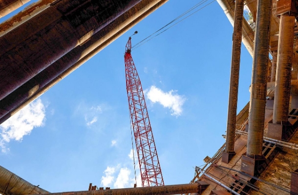 На станции метро «Новорижская» начали сооружать основные конструкции