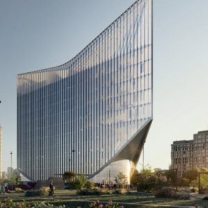 В районе Раменки начали строить деловой центр в форме паруса