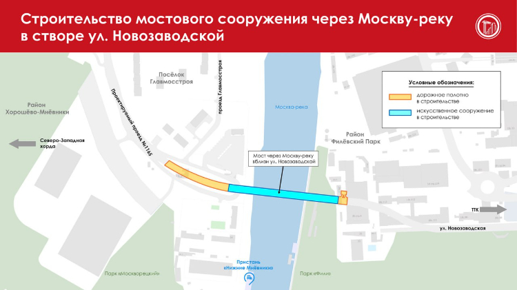 На западе столицы построят «Мост-парус» через Москву-реку