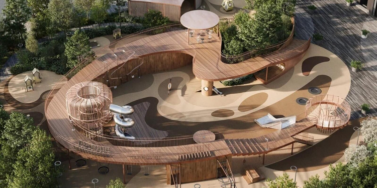 Двухуровневую игровую площадку обустроят в жилом комплексе в Крылатском