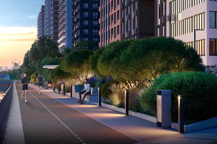 В районе Филевский Парк реконструируют участок набережной Москвы‑реки «Западный порт»