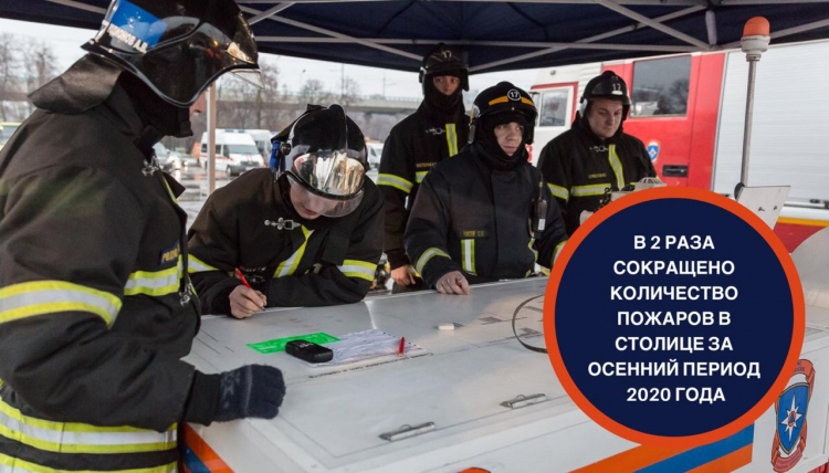 За осенний период 2020 года в 2 раза сокращено количество пожаров в столице