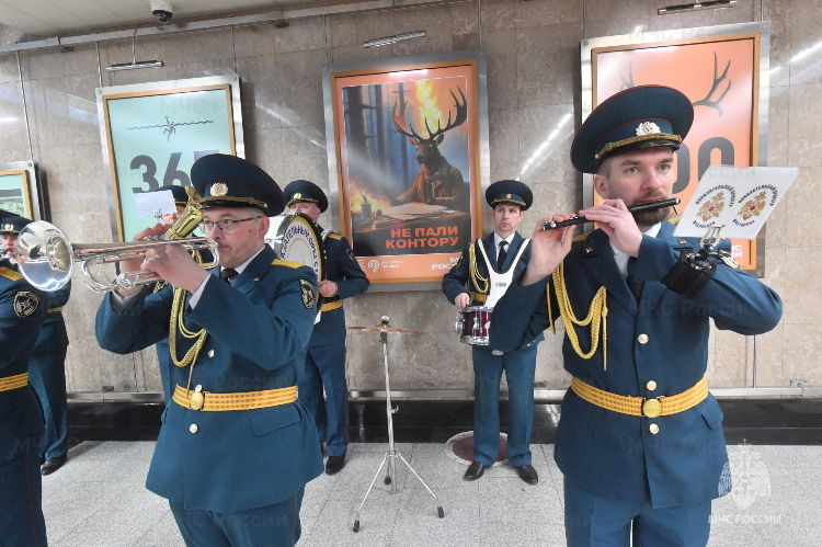 В московском метрополитене открылась выставка социальной рекламы МЧС России